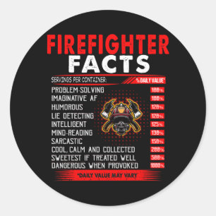 Sticker Rond Cadeau pompier   Infos sur les pompiers Cadeaux