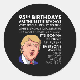 Sticker Rond Cadeau pour 95e anniversaire drôle de chemise de c
