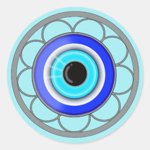 Sticker Rond Cadeau pour aimé - symbole d'amulette d'oeil