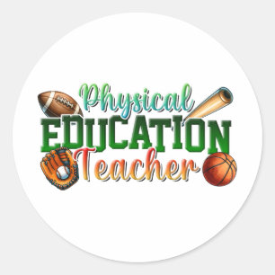 Sticker Rond Cadeau pour enseignant Professeur d'éducation ph