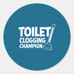 Sticker Rond Cadeau pour le champion de l'obstruction des toile