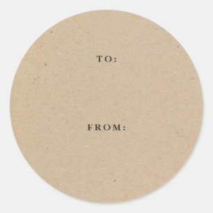 Sticker Rond Cadeau simple et rustique Kraft