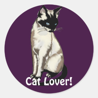 Sticker Rond Cadeaux Amoureux de les chats siamois