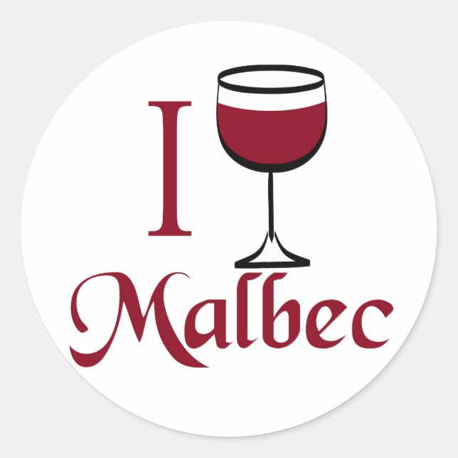 Sticker Rond Cadeaux aux amateurs de vin de Malbec (Devant)