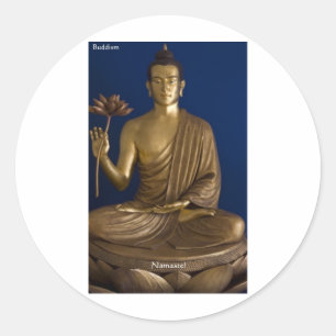 Sticker Rond Cadeaux Bouddhisme "Namaste" T-shirts Mugs Cartes