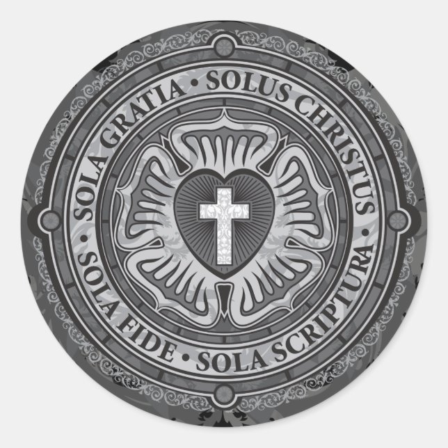 Sticker Rond "CADEAUX CHRÉTIENS" Luther Rose Christian Jesus Lo (Devant)