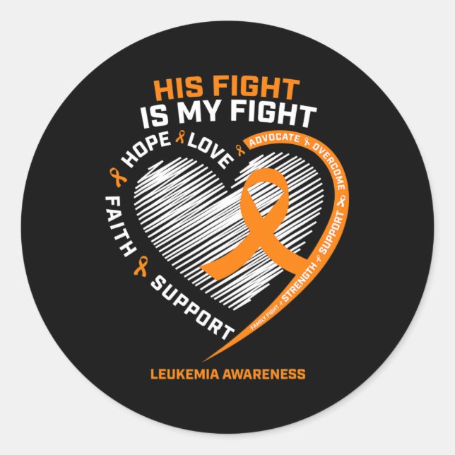 Sticker Rond Cadeaux Combattants Leukemia Sensibilisation Mari  (Devant)