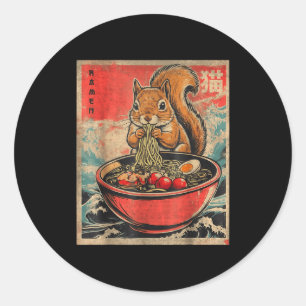 Sticker Rond Cadeaux d'animé de Kawaii japonais Écureuil Mangea