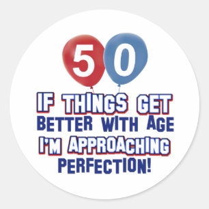 Sticker Rond cadeaux d'anniversaire 50 an