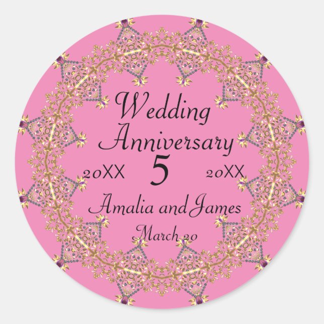 Sticker Rond Cadeaux d'anniversaire de mariage pour couples Con (Devant)