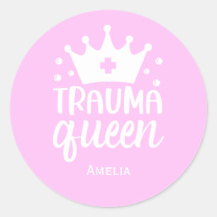 Sticker Rond cadeaux d'anniversaire pour infirmières rose migno