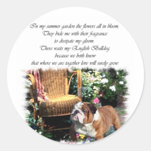 Sticker Rond Cadeaux d'art de Bulldog anglais