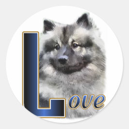 Sticker Rond Cadeaux d'art Keeshond