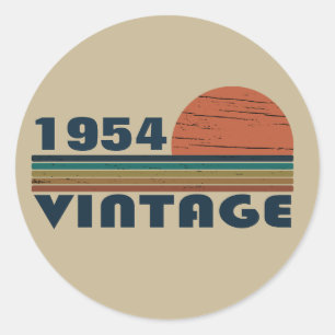 Sticker Rond Cadeaux de 70e anniversaire vintages personnalisés