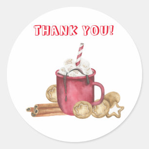 Sticker Rond Cadeaux de baby shower cookies et cacao