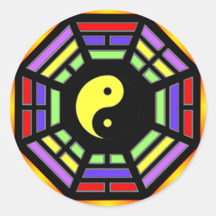 Sticker Rond Cadeaux de Bagua Yin Yang