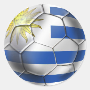 Sticker Rond Cadeaux de Charruas de drapeau de football de