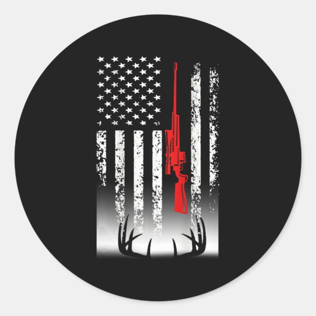 Sticker Rond Cadeaux de chasse aux cerfs (Devant)