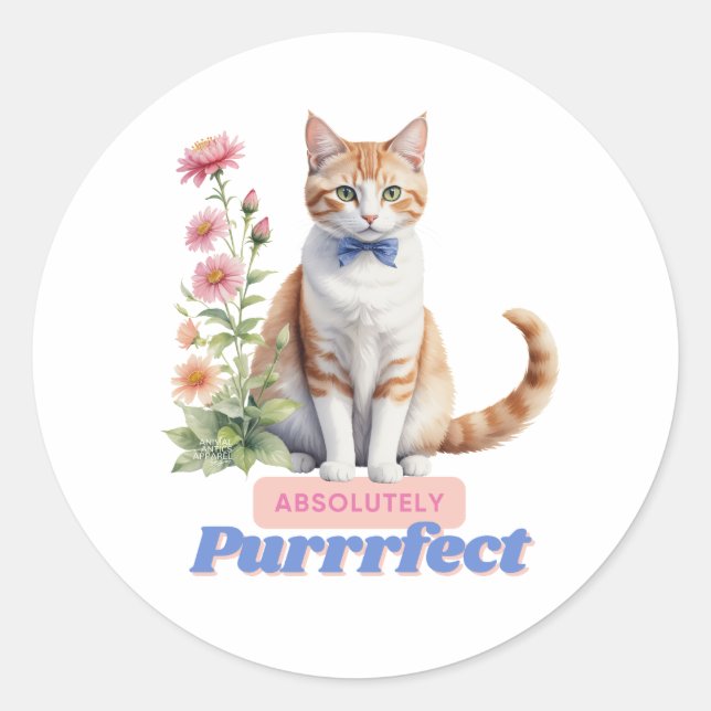 Sticker Rond Cadeaux de chats Cheeky pour Amoureux des animaux (Devant)