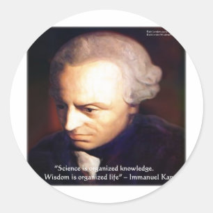 Sticker Rond Cadeaux de citation de science contre connaissance