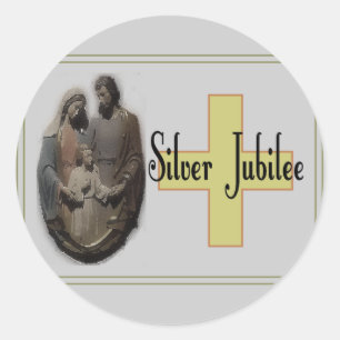 Sticker Rond Cadeaux de jubilé argenté pour des nonnes