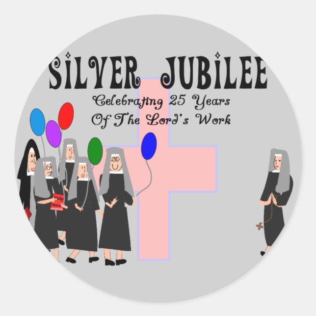 Sticker Rond Cadeaux de jubilé d'argent des soeurs (Devant)