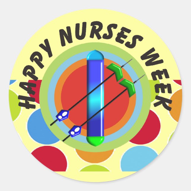 Sticker Rond Cadeaux de la semaine des infirmières (Devant)
