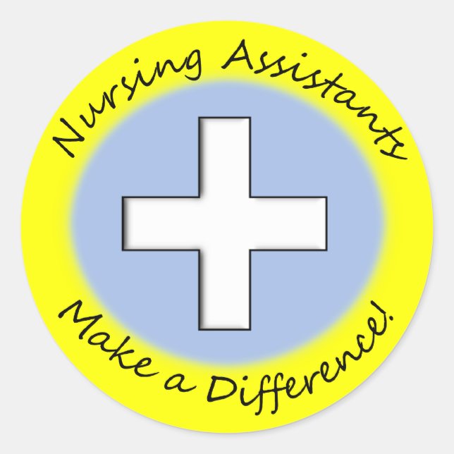 Sticker Rond Cadeaux de l'adjoint aux soins infirmiers "Faire u (Devant)