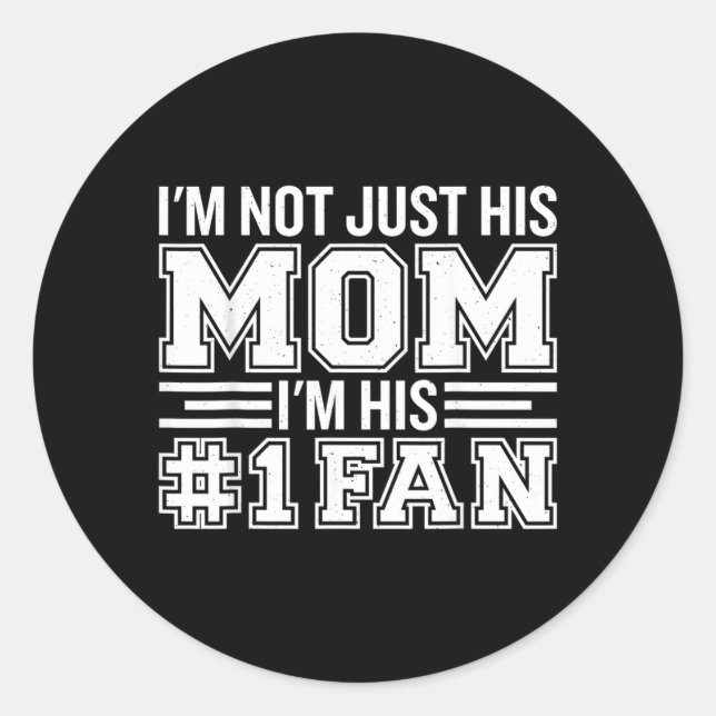Sticker Rond Cadeaux de maman de baseball Bisonrel volant Pas m (Devant)