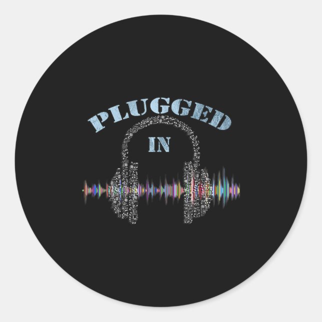 Sticker Rond Cadeaux De Musique Brise-Coeur Citation Graphique  (Devant)