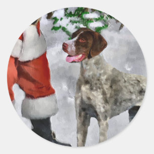 Sticker Rond Cadeaux de Noël Allemands Pointeur Raccourci