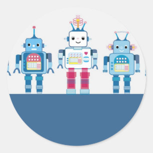 Sticker Rond Cadeaux de nouveauté aux robots cool