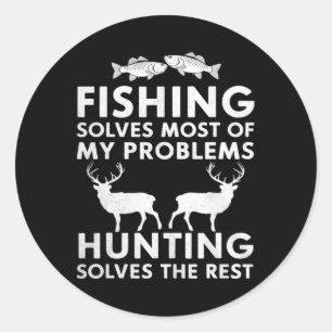 Sticker Rond Cadeaux de pêche et de chasse Fête des pères Humou