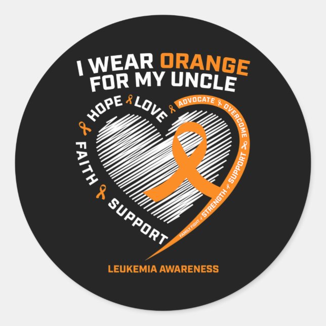 Sticker Rond Cadeaux de sensibilisation à la leucémie Oncle Fem (Devant)