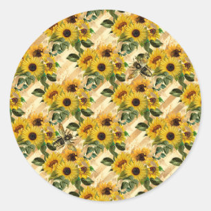 Sticker Rond Cadeaux De Tournesol Le Tournesol Est Un Emblème P