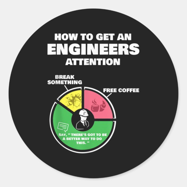 Sticker Rond Cadeaux d'ingénierie - Comment obtenir des ingénie (Devant)