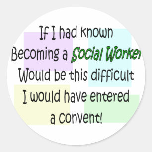 Sticker Rond Cadeaux drôles d'assistant social