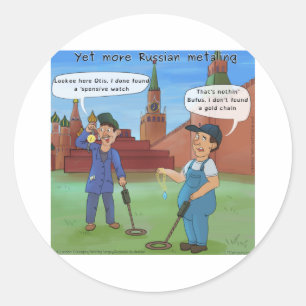 Sticker Rond Cadeaux drôles de Rick London en métal russe
