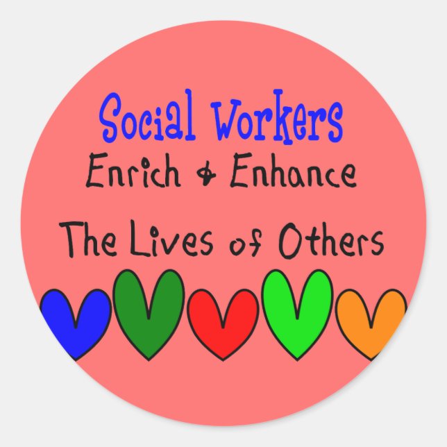Sticker Rond Cadeaux d'un travailleur social (Devant)
