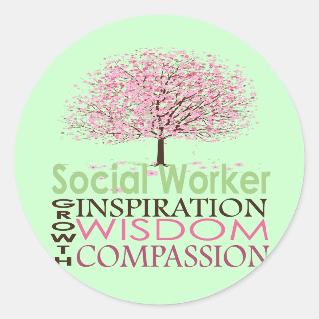 Sticker Rond Cadeaux d'un travailleur social (Devant)