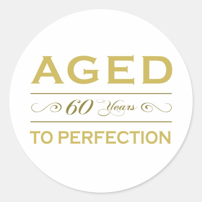 Sticker Rond Cadeaux élégants 60e anniversaire (Devant)