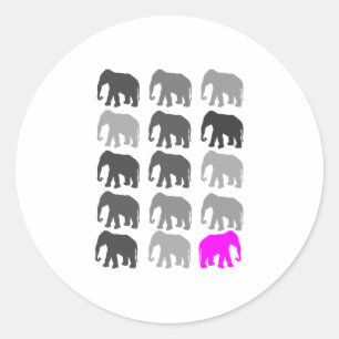Sticker Rond Cadeaux Eléphant PopArt