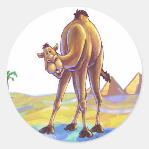 Sticker Rond Cadeaux et accessoires de chameaux