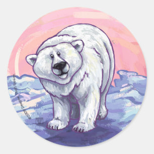 Sticker Rond Cadeaux et accessoires d'ours polaire
