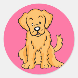 Sticker Rond Cadeaux et marchandises de golden retriever