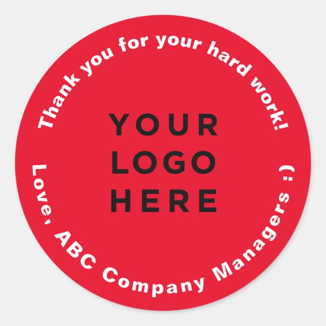 Sticker Rond Cadeaux Jour d'Appréciation des employés du Merci  (Devant)