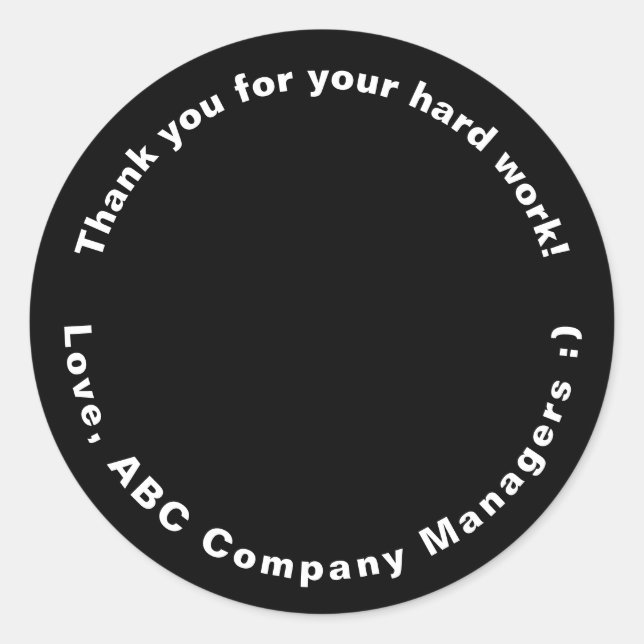 Sticker Rond Cadeaux Jour d'Appréciation des employés du Merci  (Devant)
