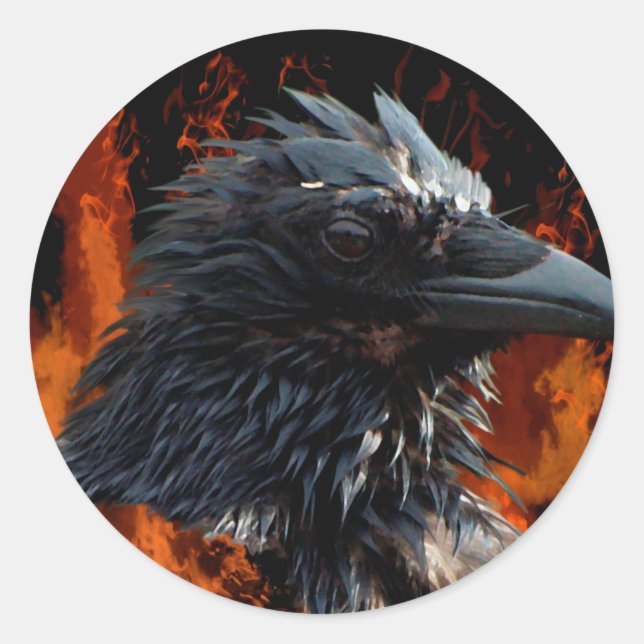 Sticker Rond Cadeaux "Le feu des corbeaux" (Devant)