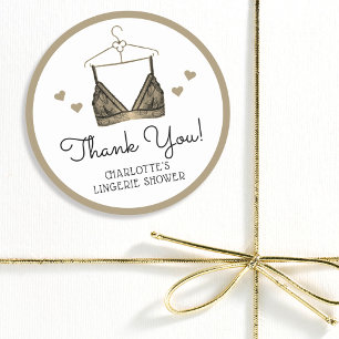 Sticker Rond Cadeaux Linge de Dentelle Aquarelle Mariage