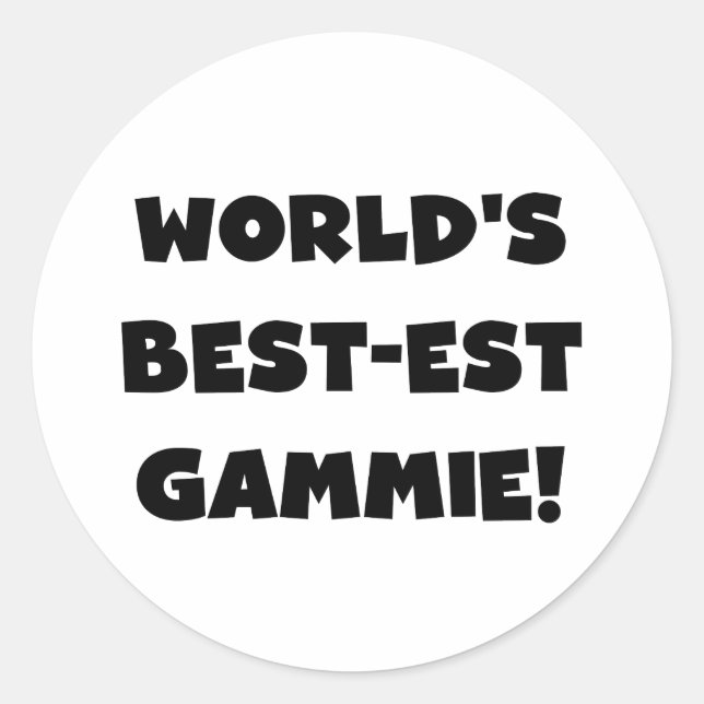 Sticker Rond Cadeaux noirs et blancs du Meilleur-est Gammie du (Devant)